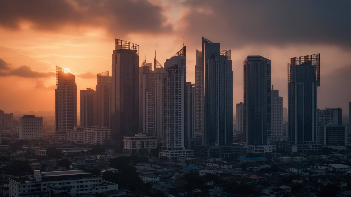 Lagos skyline at dusk